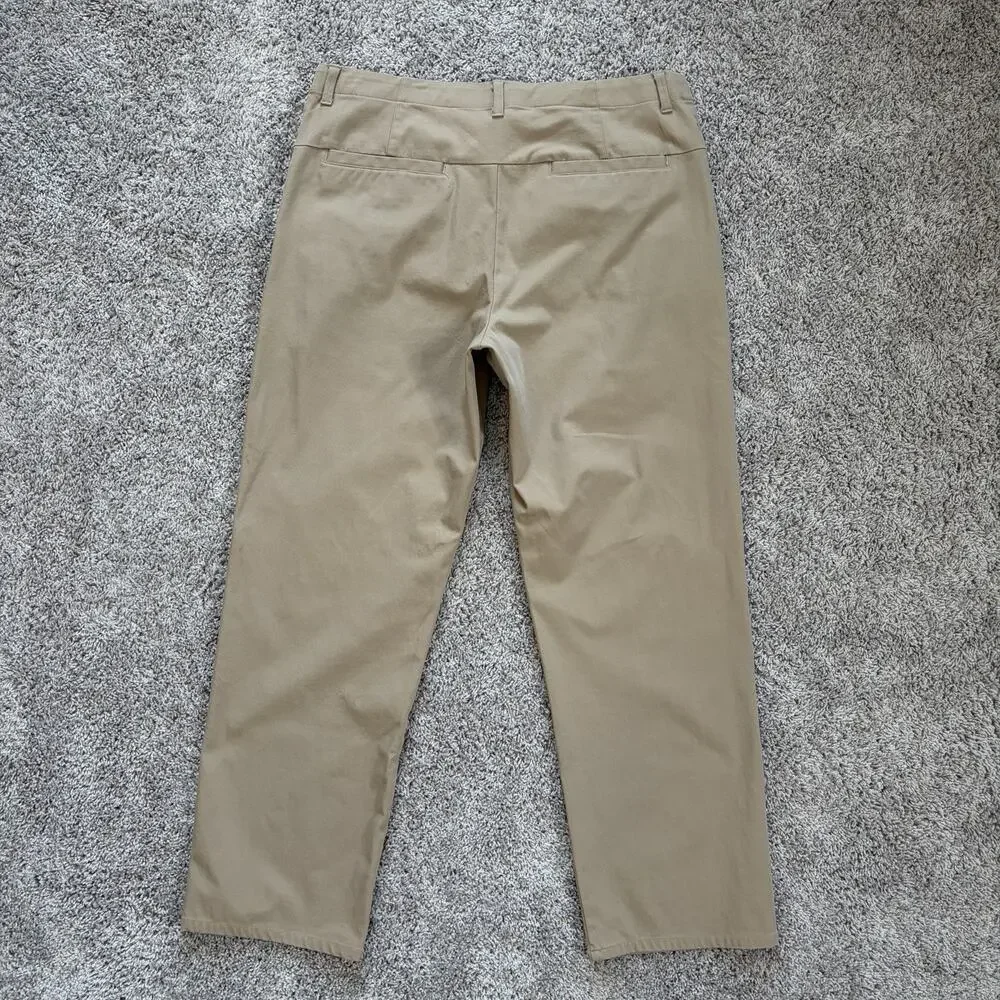 Savane Khaki Chino Men’s Pants Size 34 X 30 Cotton Blend, Comfy, Stretch, Preppy